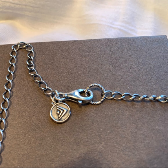 Silpada 925 sterling silver oxidized, etched coin and crystal drop pendant - Picture 5 of 11